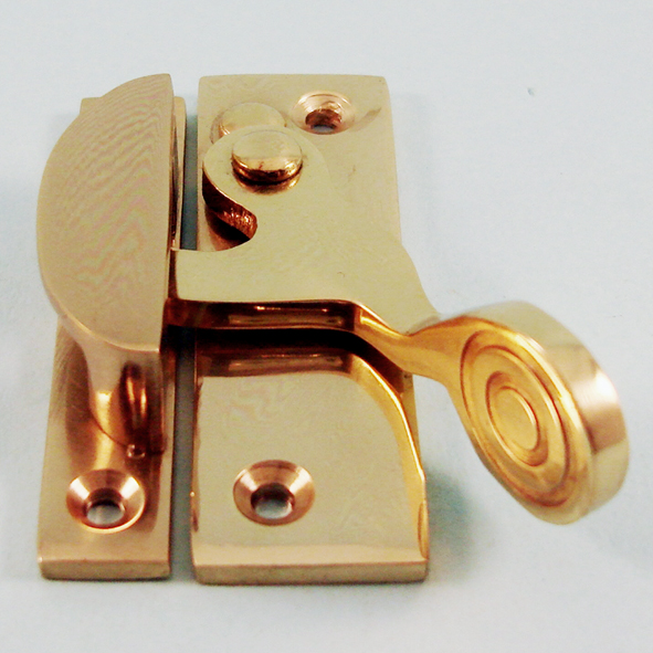 THD106/PB • Non-Locking • Polished Brass • Clo Art Nouveau Sash Fastener